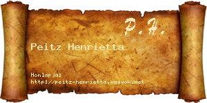 Peitz Henrietta névjegykártya